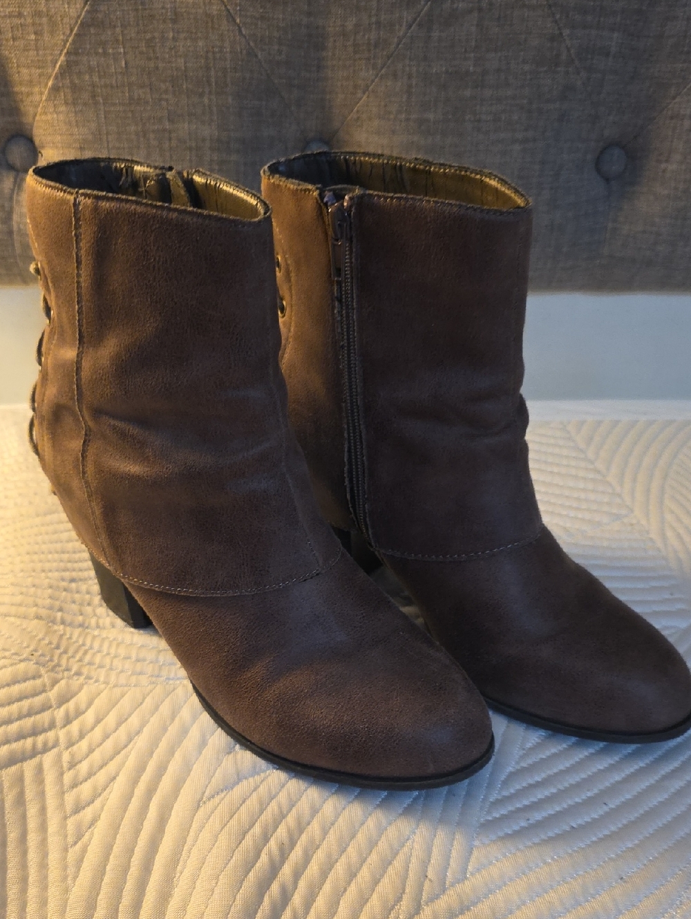 Fergalicious Chocolate Brown Suede Ankle Booties